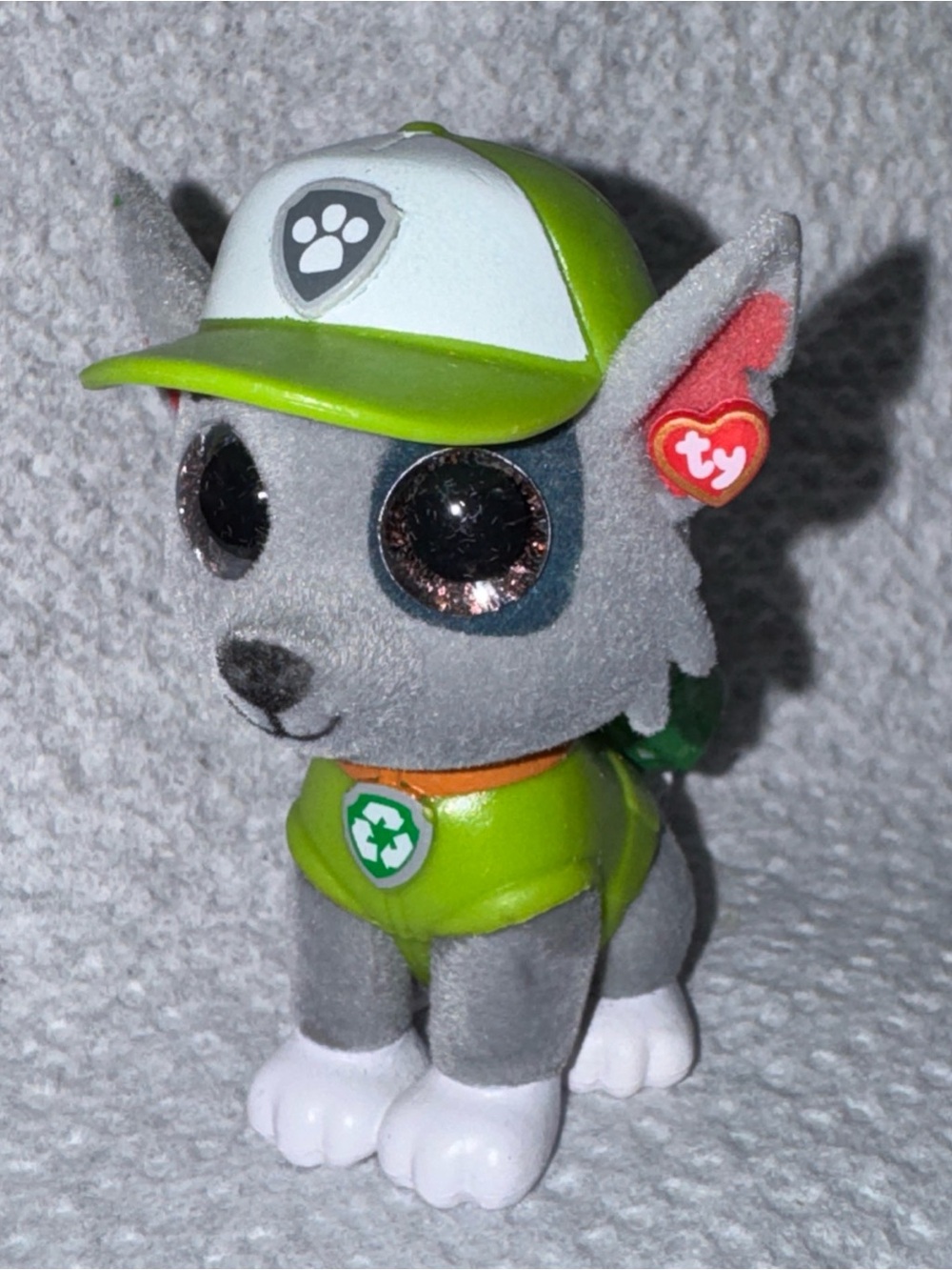 Paw Patrol TY Mini Boos Collectible Hand Painted Rocky Eco-Friendly Pup